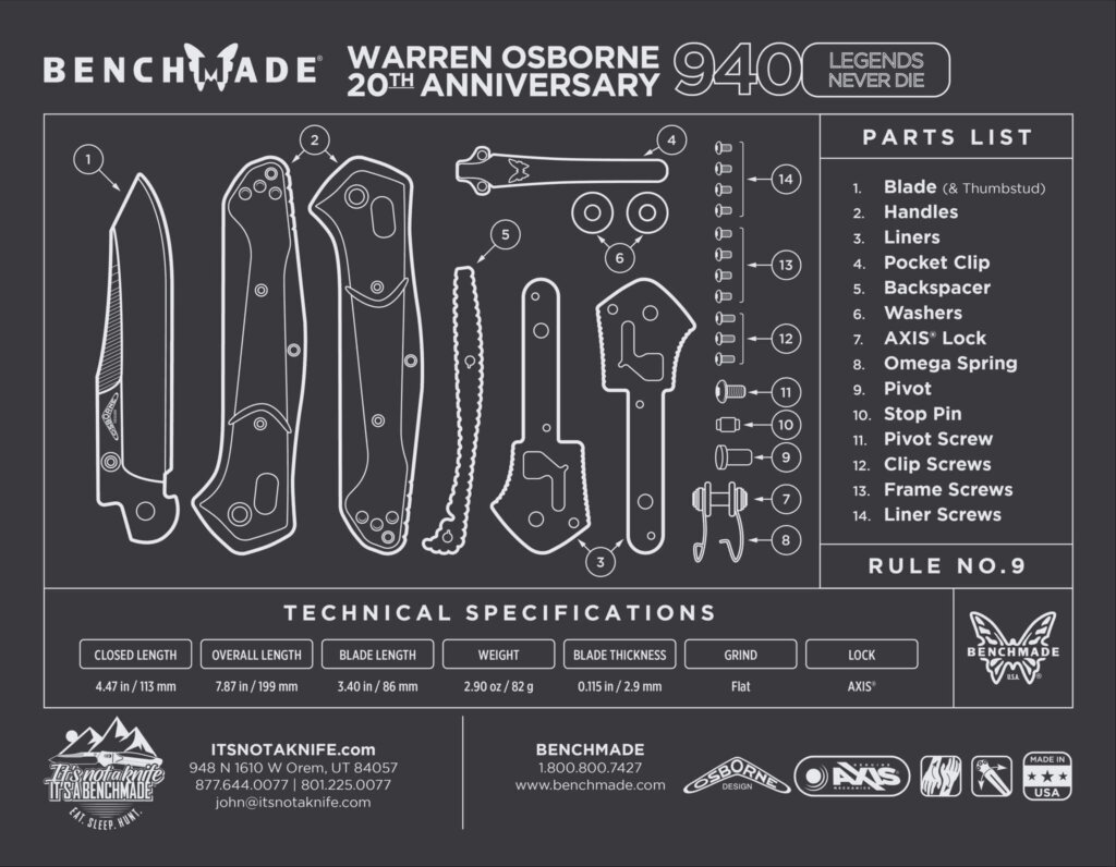 Warren Osbourne Legends Never Die 940 cleaning mat - Its Not A Knife