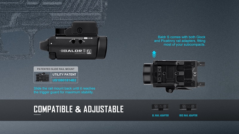 Baldr S Rail Mounted Light 800 Lumens - Image 6
