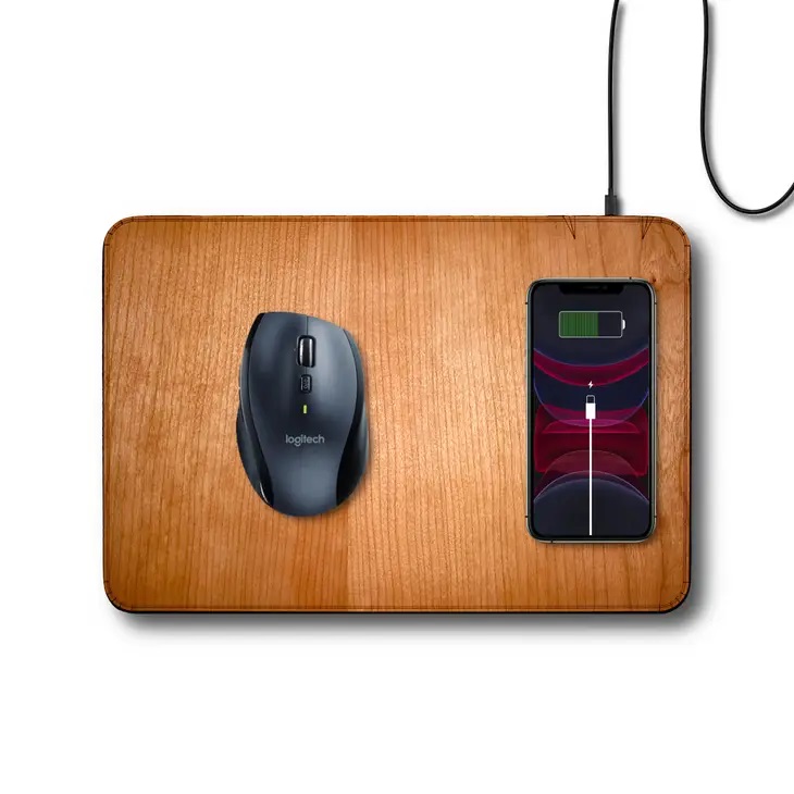 Wood Mousepad Wireless Fast Charger - Image 3