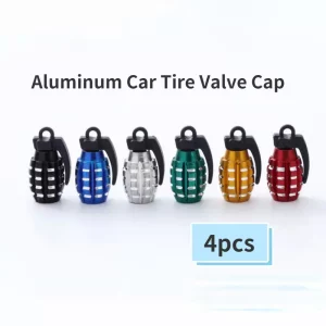 4pcs Grenade Alloy Tire Valve Caps