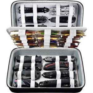 Knife Display Case For Pocket Knifes, Knives Displaying Storage Box Organizer Holds Up To 44+ Folding Knives
