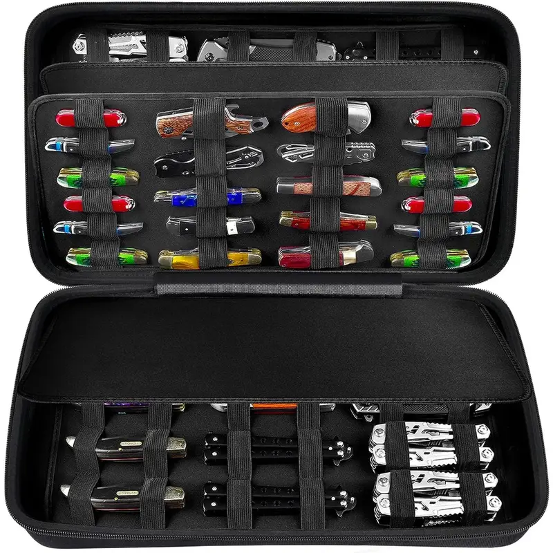 Knife Display Case For 66+ Pocket Knives. Folding Knife Holder Storage  Organizer (Box Only) - Its Not A Knife, image size:800x800