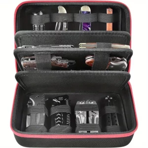 Pocket Knife Display Case, 24+ Folding Knife Collection Storage Organizer, Knives Protector Box Bag Only